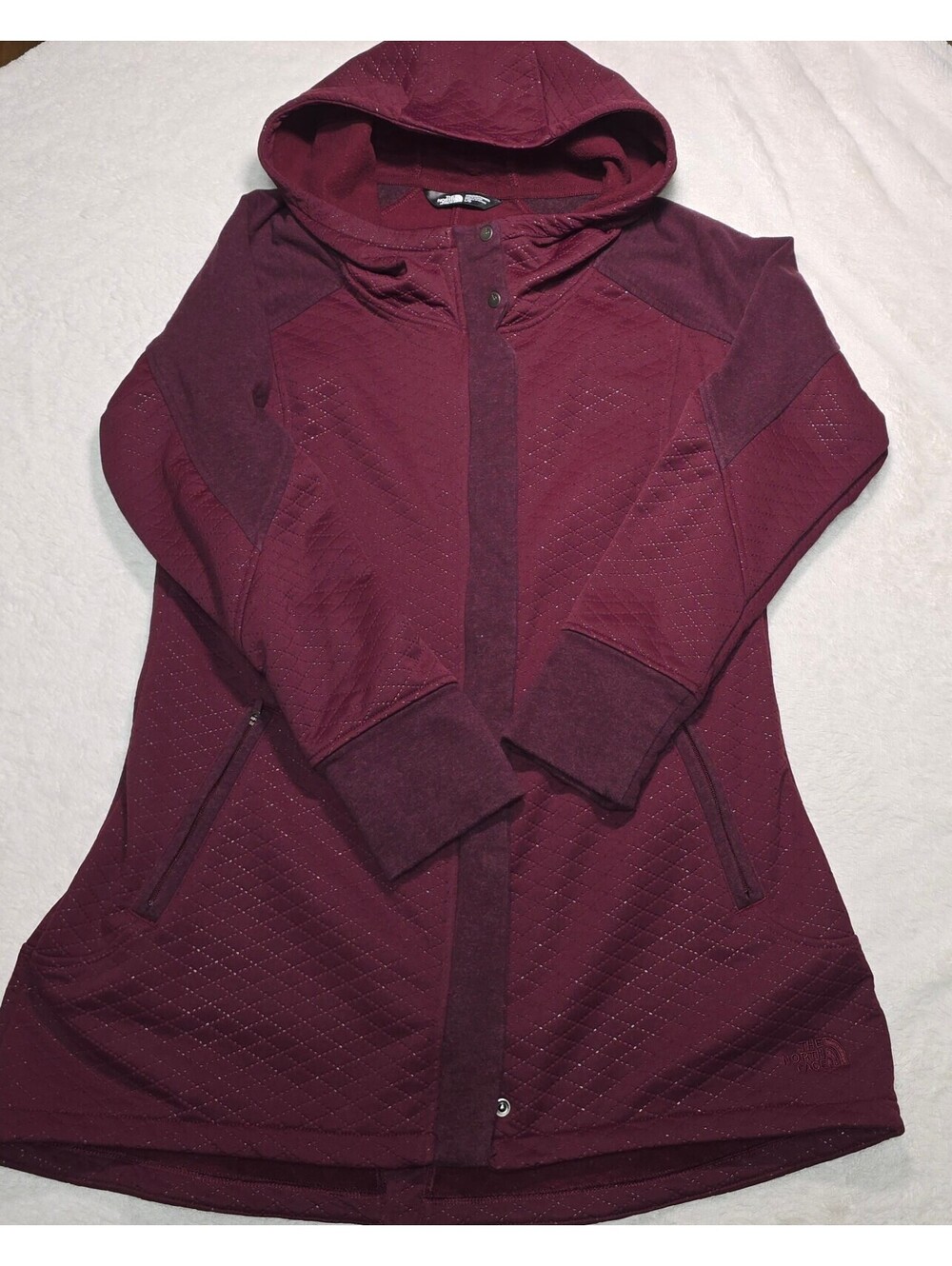 The North Face Recover Up Quilted Tunic Jacket Maroon Burgundy Womens Large L